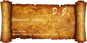 Dencsi Judit névjegykártya